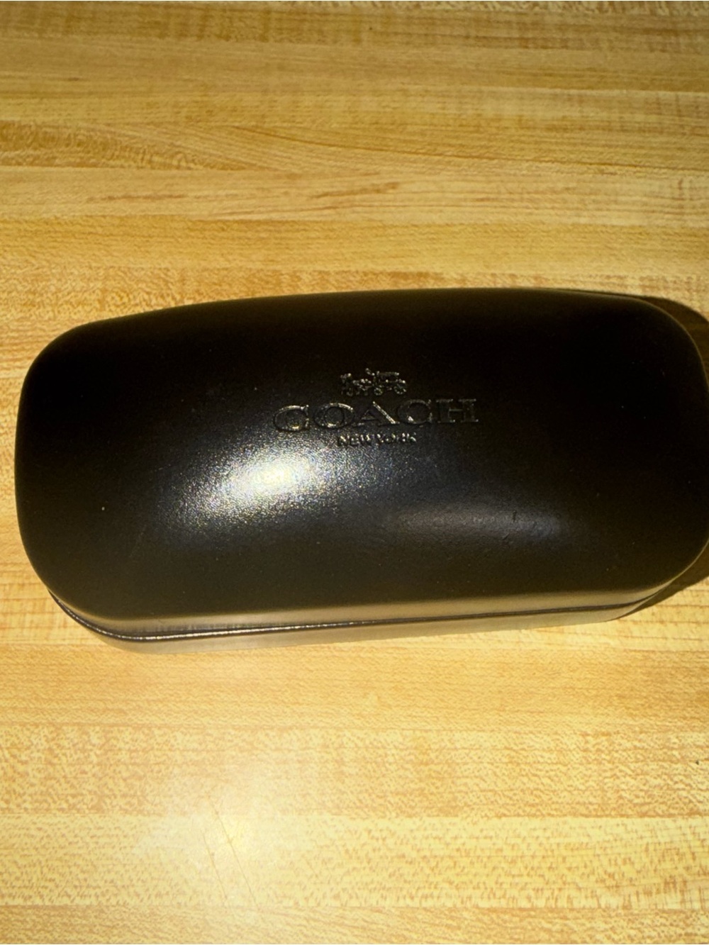 Coach Black Hard leather clamshell Sunglasses/glasses Case with Logo - Picture 2 of 7